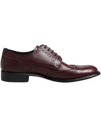 Dolce & Gabbana - Brown Leather Lace Up Derby Dress Shoes - Lyst