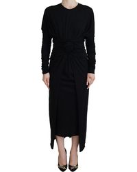 Dolce & Gabbana - Elegant Sheath Wrap Dress With Long Sleeves - Lyst