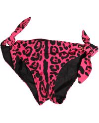 Dolce & Gabbana - Pink Leopard Print Bikini Bottom Beachwear Swimwear - Lyst