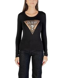 Guess - Black Cotton Long Sleeve T - Lyst