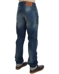 Acht - Denim Cotton Stretch Baggy Fit Jeans Blue Sig30490 - Lyst