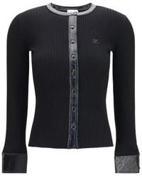 Courreges - Black Viscose Cardigan - Lyst