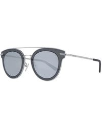 Police - Mirrored Spl543 Round Silver Sunglasses - Lyst