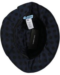 Dolce & Gabbana - Blue Black Polka Dot Cotton Bucket Capello Hat - Lyst