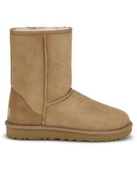UGG - Beige Suede Leather Flat Boots - Lyst