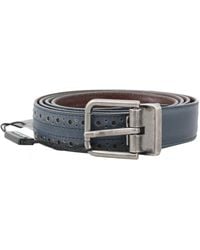 Dolce & Gabbana - Perforated Leather Buckle Belt - Lyst