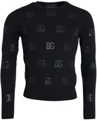 Dolce & Gabbana - Black Dg Logo Pullover Sweatshirt Sweater - Lyst