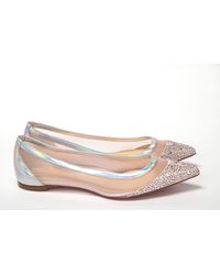 Christian Louboutin - Rose Flat Point Crystals Toe Shoe - Lyst