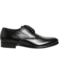 Dolce & Gabbana - Black Leather Lace Up Derby Dress Shoes - Lyst