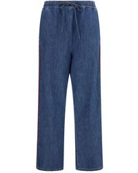 Valentino Garavani - Blue Polyester Casual Pants - Lyst