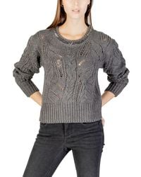 Liu Jo - Gray Marabou Sweatshirt - Lyst