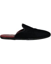 Dolce & Gabbana - Dark Blue Suede Slides Flat Slipper Men Shoes - Lyst