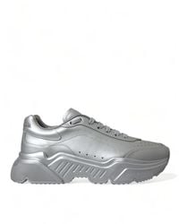 Dolce & Gabbana - Silver Daymaster Leather Men Casual Sneakers Shoes - Lyst