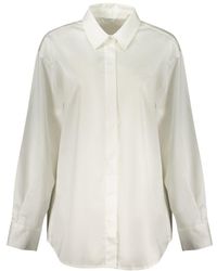 Guess - Bianco Cotton Shirt - Lyst