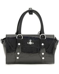 Vivienne Westwood - Black Calf Leather Bos Taurus Shoulder Bag - Lyst