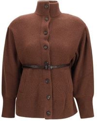 Brunello Cucinelli - Brown Wool Oves Aries Cardigan - Lyst