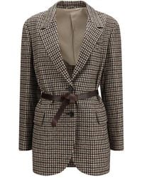 Brunello Cucinelli - Beige Wool Oves Aries Blazer - Lyst