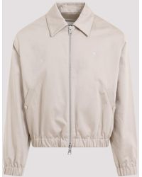 Ami Paris - Light Beige Adc Zipped Cotton Jacket - Lyst