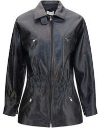 Magda Butrym - Black Lambskin Leather Jacket - Lyst