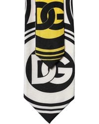 Dolce & Gabbana - Monogram Print Silk Adjustable Neckmen's Tie - Lyst