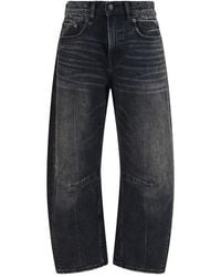 R13 - Black Cotton Boyfriend Jeans - Lyst
