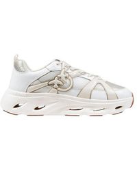 Pinko - White Leather Athletic Sneakers - Lyst