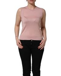Dolce & Gabbana - Pink Sleeveless Cashmere Knitted Tank Top - Lyst