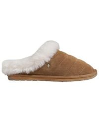 EMU - Brown Suede Leather Slippers - Lyst