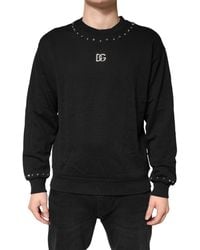 Dolce & Gabbana - Embellished Cotton Sweatshirt Sweater Clothing - Lyst