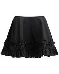 Ganni - Black Recycled Polyamide Mini Skirt - Lyst