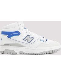New Balance - White And Blue Leather 650 Sneakers - Lyst