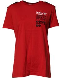 Dolce & Gabbana - Red Cotton Graphic Print Crew Neck T - Lyst