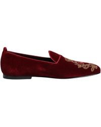 Dolce & Gabbana - Velvet Embroidered Loafers - Lyst