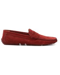 Bally - Bordeaux Penny Loafer In Suede - Lyst