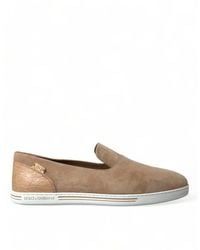 Dolce & Gabbana - Suede Slippers With Crocodile Side Detailing - Lyst