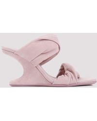 Rick Owens - Dusty Pink Suede Leather Cantilever 8 Twisted Sandal - Lyst