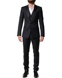 Dolce & Gabbana - Black Wool Single Breasted 3 Piece Men Suit - Lyst