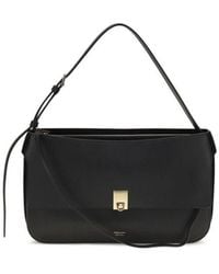 Ferragamo - Black Calf Leather Bos Taurus Shoulder Bag - Lyst