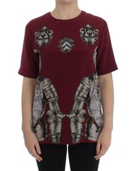 Dolce & Gabbana - Knight Print Silk Blouse T-Shirt - Lyst