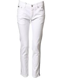 Dolce & Gabbana - White Cotton Stretch Skinny Men Denim Jeans - Lyst