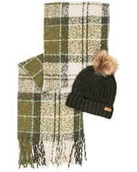 Barbour - Green Polyester Beanie - Lyst