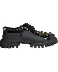 Dolce & Gabbana - Leather Trekking Derby Embellished Shoes - Lyst