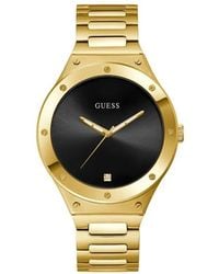 Guess - Gold Stainless Steel Dress Watch - Lyst