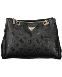 Guess - "black Polyethylene Handbag With Chain Shoulder Handles" - Lyst