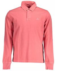 GANT - Sunfaded Long Sleeve Rugger Polo Shirt Red M - Lyst