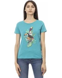 TRUSSARDI ACTION - Light Blue Cotton T - Lyst