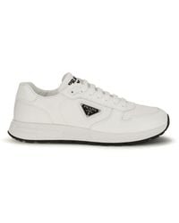 Prada - White Recycled Polyamide Athletic Sneakers - Lyst