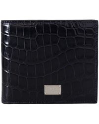 Dolce & Gabbana - Black Bifold Card Holder Exotic Leather Wallet - Lyst