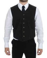 Dolce & Gabbana - Cotton Blend Dress Vest Gilet - Lyst