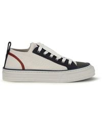 Brunello Cucinelli - Cotton Knit And Suede Sneakers With Precious Toe - Lyst